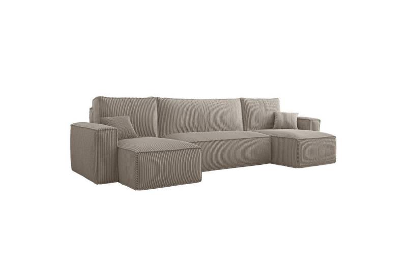 Selsey Wohnlandschaft SCARLO, mit Schlaffunktion, Bettkasten und Cordbezug von Selsey