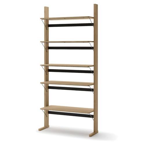Selsey Elegantes Ollie-Regal, 193 cm x 88 cm x 35 cm, stabil und modern, freistehend, geölte Eiche, 5 Regale mit Metallhalterungen, für industrielle und skandinavische Einrichtung Selsey Elegantes Ollie-Regal, 193 cm x 88 cm x 35 cm, stabil und modern, freistehend, geölte Eiche, 5 Regale mit Metallhalterungen, für industrielle und skandinavische Einrichtung von Selsey
