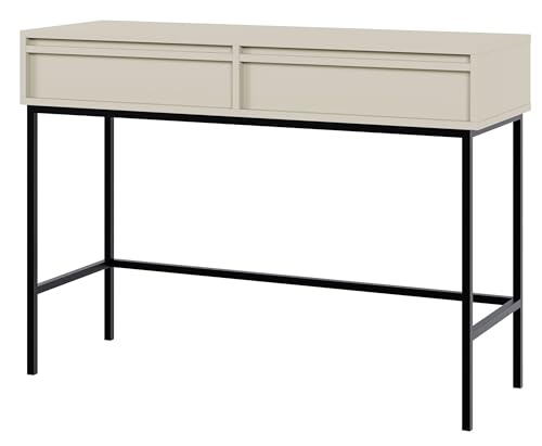 Selsey Schminktisch Makeup Tisch Frisiertisch Kosmetiktisch 110 cm Mit 2 Schubladen Graubeige Evo von Selsey