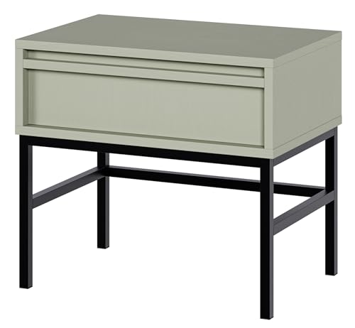 Selsey Evo Nachttisch, Holzwerkstoff Metall, Salbeigrün, 50 cm largeur von Selsey