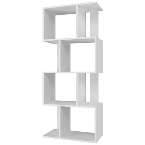 Selsey Fiesta Bücherregal 140 cm x 59,5 cm x 30 cm, weiße Wandregale, modernes asymmetrisches Design mit 8 Regalen, 16 mm Spanplatte, ideales Wohnzimmer, Büro, Schlafzimmer, Selbstmontage Selsey Fiesta Bücherregal 140 cm x 59,5 cm x 30 cm, weiße Wandregale, modernes asymmetrisches Design mit 8 Regalen, 16 mm Spanplatte, ideales Wohnzimmer, Büro, Schlafzimmer, Selbstmontage von Selsey