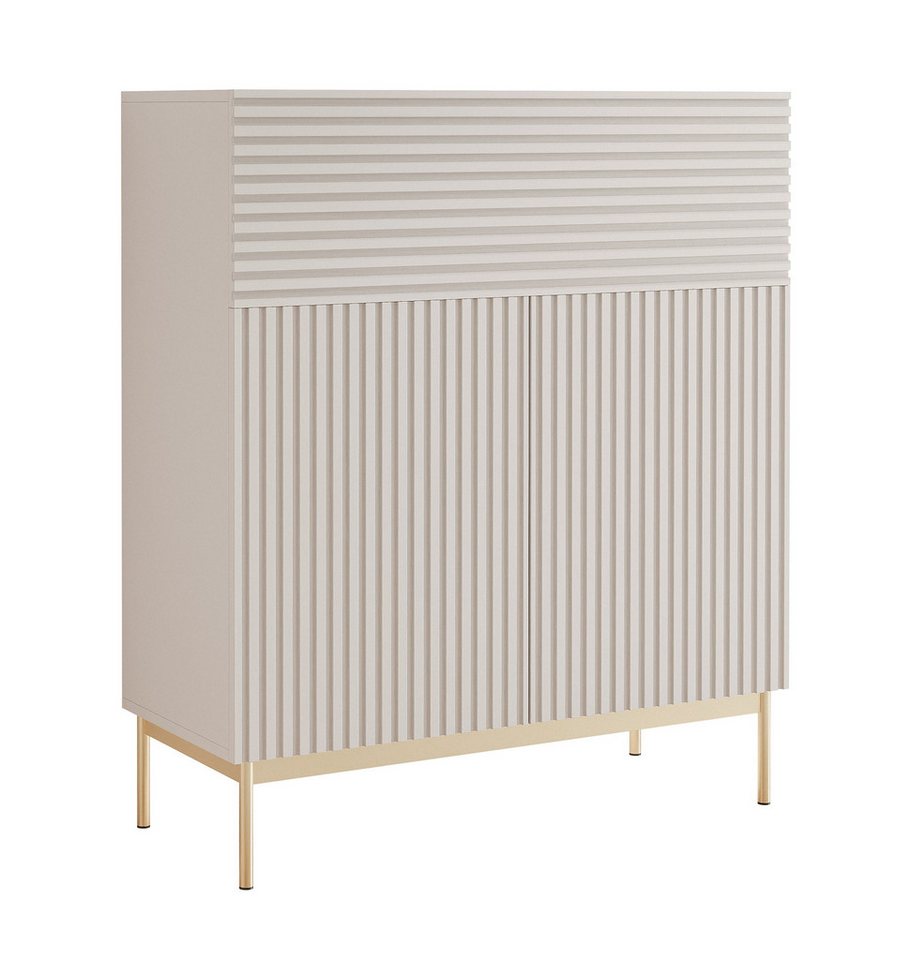 Selsey Highboard LINEARIS, Highboard in Kaschmirgrau mit LED und Rillenfront Selsey Highboard LINEARIS, Highboard in Kaschmirgrau mit LED und Rillenfront von Selsey