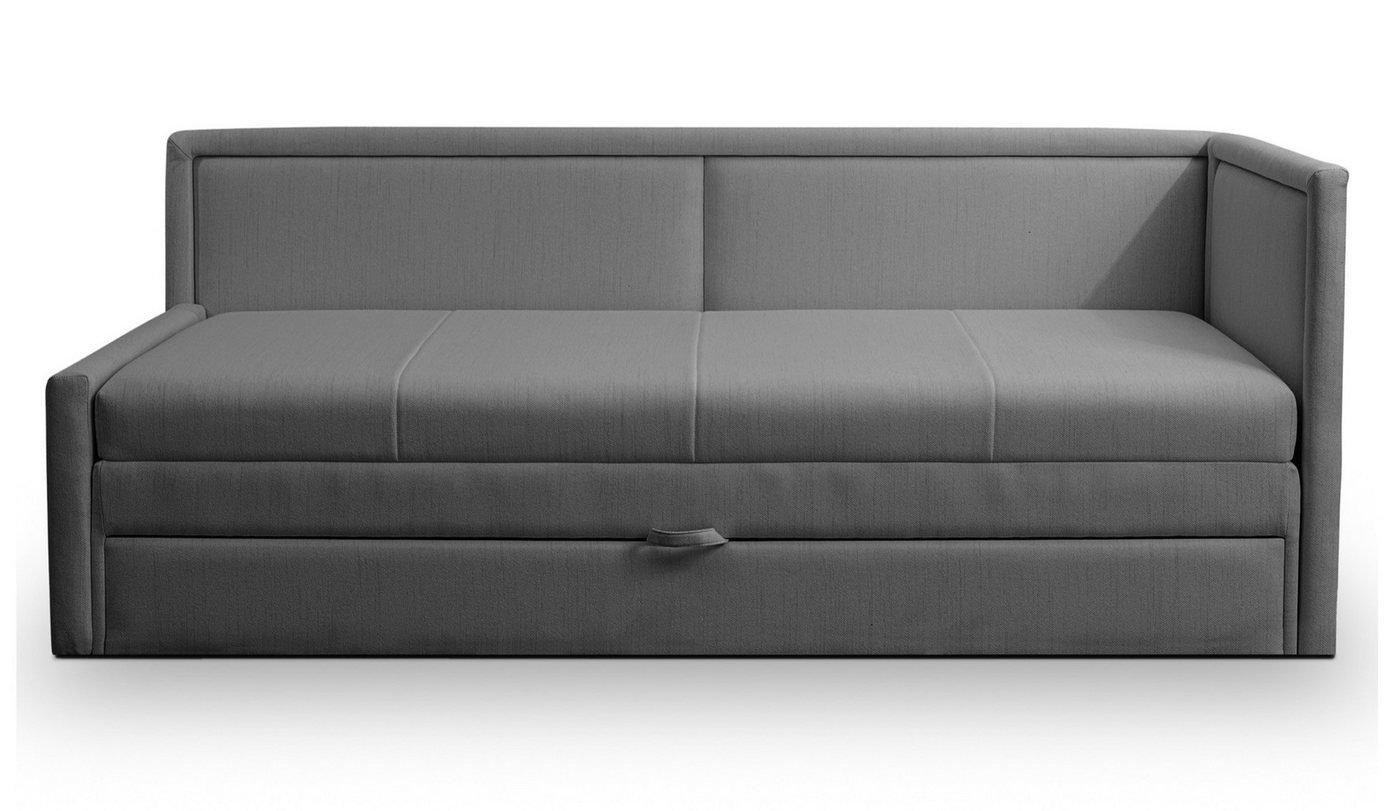 Selsey Jugendbett CAPRILI, Gepolstertes Jugendbett mit Ausziehfunktion, Matratze und Bettkasten von Selsey