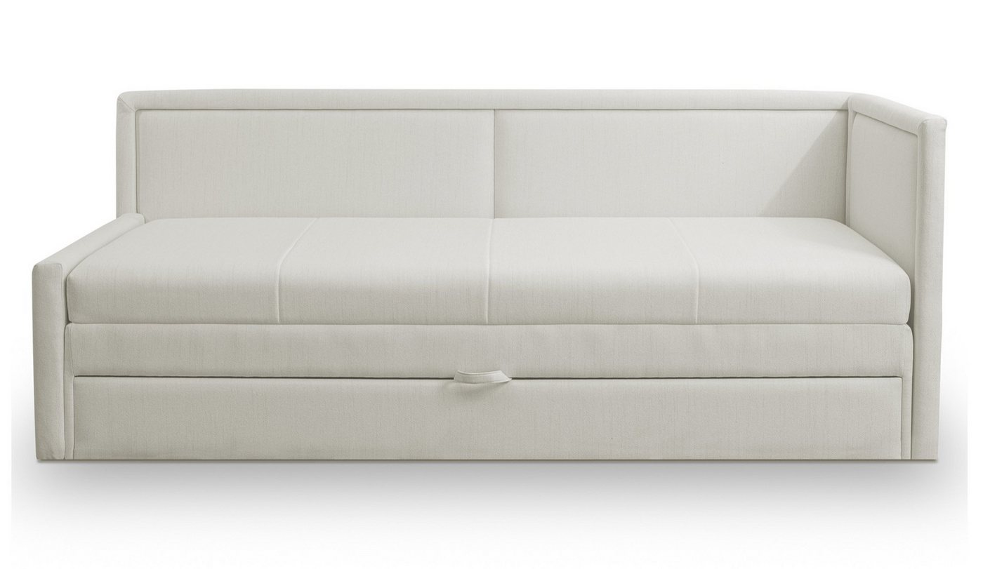 Selsey Jugendbett CAPRILI, Gepolstertes Jugendbett mit Ausziehfunktion, Matratze und Bettkasten von Selsey