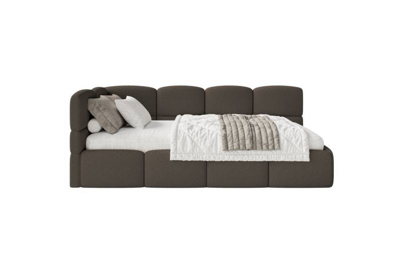 Selsey Jugendbett CLOUDY, mit Bettkasten, Bouclé, 90x200 cm, Kopfteil links oder rechts von Selsey