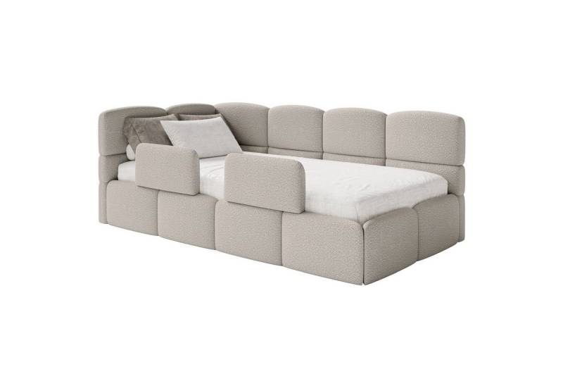 Selsey Jugendbett CLOUDY, mit Bettkasten, Bouclé, 90x200 cm, Kopfteil links oder rechts von Selsey