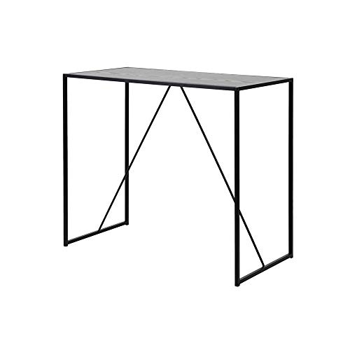 Selsey KRAPINA - Stehtisch/Bartisch im Loft-Style - schwarzes Metallgestell - Tischplatte 120 x 60 cm - Höhe 105 cm (Holzoptik Dunkelgrau) von Selsey