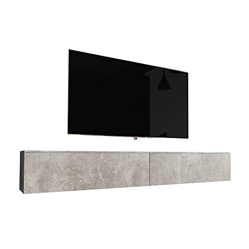 Selsey Kane – TV-Lowboard hängend/stehend 180 cm (Beton-Optik) von Selsey