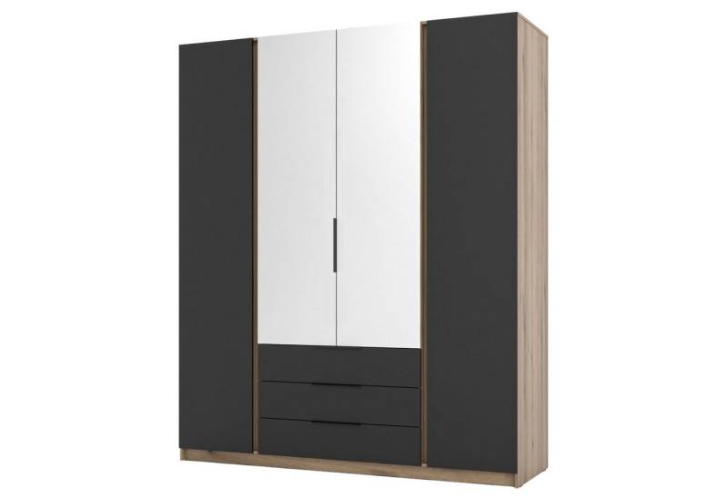 Selsey Kleiderschrank KAJA 4-türig mit Soft-Close, Kleiderstange und 11 Regalfächern, 200 cm von Selsey