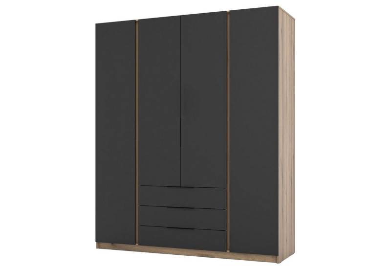 Selsey Kleiderschrank KAJA 4-türig mit Soft-Close, Kleiderstange und 11 Regalfächern, 200 cm von Selsey
