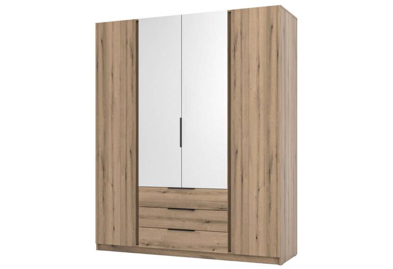 Selsey Kleiderschrank KAJA 4-türig mit Soft-Close, Kleiderstange und 11 Regalfächern, 200 cm von Selsey