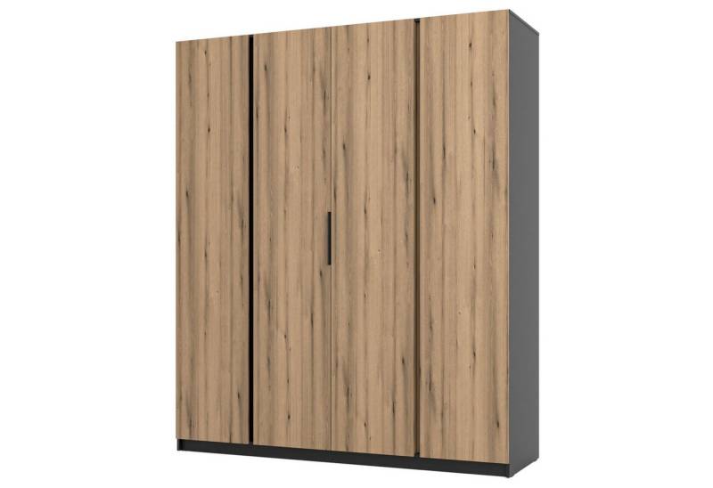 Selsey Kleiderschrank KAJA 4-türig mit Soft-Close, Kleiderstange und 11 Regalfächern, 200 cm von Selsey