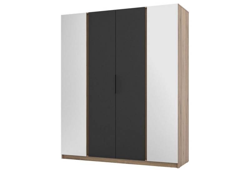 Selsey Kleiderschrank KAJA 4-türig mit Soft-Close, Kleiderstange und 11 Regalfächern, 200 cm von Selsey