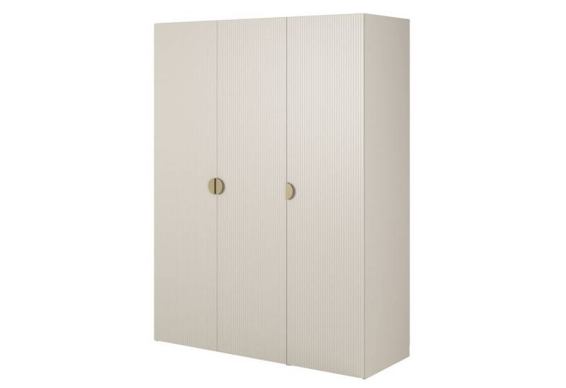 Selsey Kleiderschrank MOONIR mit geriffelten Fronten, Kleiderstange und Regalen von Selsey