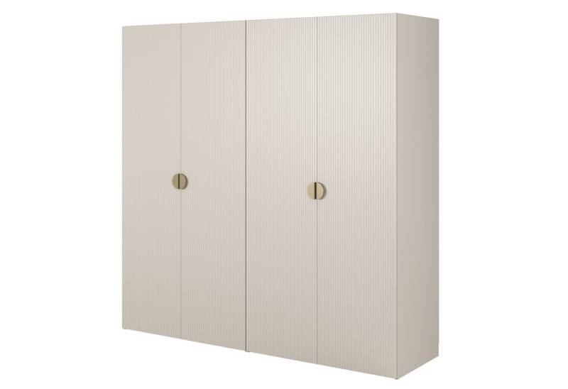Selsey Kleiderschrank MOONIR mit geriffelten Fronten, Kleiderstange und Regalen von Selsey