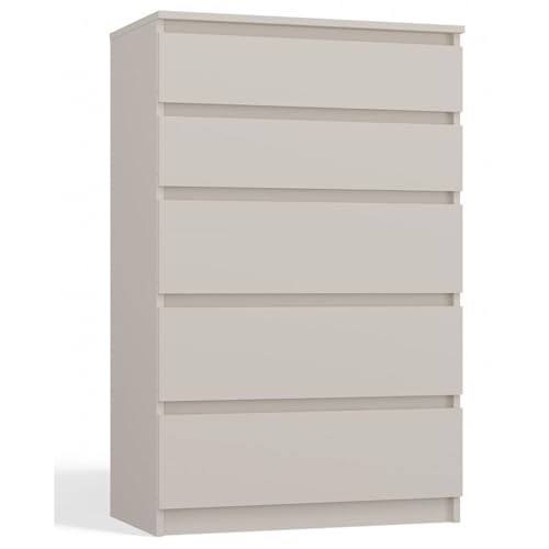 Selsey Kommode Malwa 109,5 x 70 x 40 cm - Fünf Geräumige Schubladen - Grifflose Front - Robuste Laminierte Spanplatte 16 mm - Kaschmir Design - Ideal für Schlafzimmer Selsey Kommode Malwa 109,5 x 70 x 40 cm - Fünf Geräumige Schubladen - Grifflose Front - Robuste Laminierte Spanplatte 16 mm - Kaschmir Design - Ideal für Schlafzimmer von Selsey