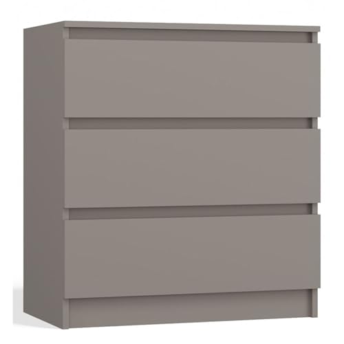 Selsey Kommode Malwa 75 x 70 x 40 cm - DREI Geräumige Schubladen - Grifflose Front - Robuste Laminierte Spanplatte 16 mm - Graues Design - Ideal für Schlafzimmer Selsey Kommode Malwa 75 x 70 x 40 cm - DREI Geräumige Schubladen - Grifflose Front - Robuste Laminierte Spanplatte 16 mm - Graues Design - Ideal für Schlafzimmer von Selsey