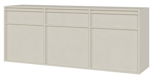 Selsey Kommode Aufbewahrungsschrank 3 Türen 3 Schubladen Schrank Schubladenschrank Push to Open Hängend 154 cm Evo Beige Selsey Kommode Aufbewahrungsschrank 3 Türen 3 Schubladen Schrank Schubladenschrank Push to Open Hängend 154 cm Evo Beige von Selsey