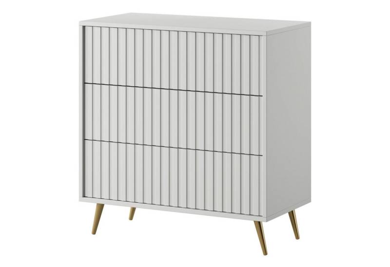 Selsey Kommode BELLO, Kommode mit Lamellenfront & Metallbeinen, mattes Design Selsey Kommode BELLO, Kommode mit Lamellenfront & Metallbeinen, mattes Design von Selsey