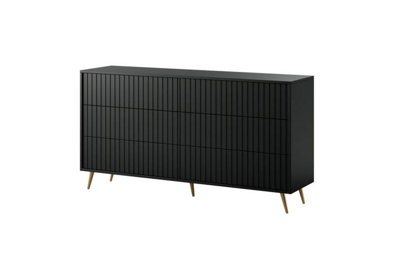 Selsey Kommode BELLO, Kommode mit Lamellenfront & Metallbeinen, mattes Design Selsey Kommode BELLO, Kommode mit Lamellenfront & Metallbeinen, mattes Design von Selsey