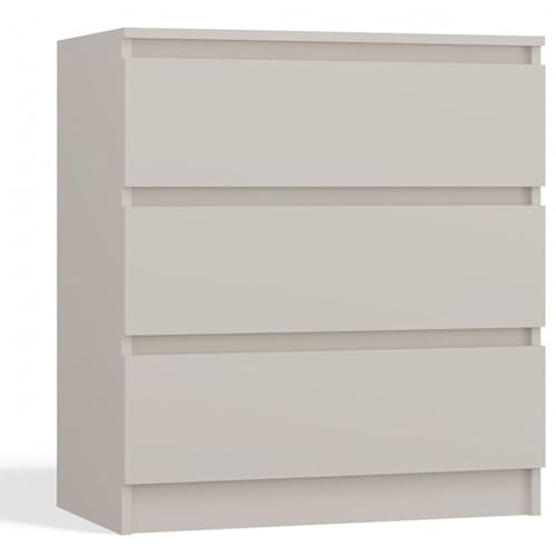 Selsey Kommode Malwa 75 x 70 x 40 cm - DREI Geräumige Schubladen - Grifflose Front - Robuste Laminierte Spanplatte 16 mm - Kaschmir Design - Ideal für Schlafzimmer von Selsey