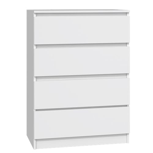 Selsey Kommode Malwa 97 x 70 x 40 cm - Vier Geräumige Schubladen - Grifflose Front - Robuste Laminierte Spanplatte 16 mm - Weißes Design - Ideal für Schlafzimmer Selsey Kommode Malwa 97 x 70 x 40 cm - Vier Geräumige Schubladen - Grifflose Front - Robuste Laminierte Spanplatte 16 mm - Weißes Design - Ideal für Schlafzimmer von Selsey