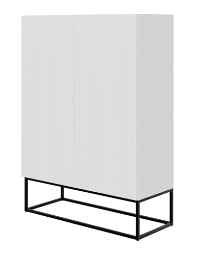 Selsey Kommode Schrank Aufbewahrungsschrank 90 cm 2 Türen 3 Fächer Weiß Schwarze Beine Veldio Selsey Kommode Schrank Aufbewahrungsschrank 90 cm 2 Türen 3 Fächer Weiß Schwarze Beine Veldio von Selsey