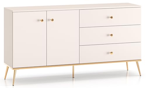 Selsey Kommode Weiß 160 cm x 84,8 x 39,7 cm - Möbelkollektion Selgin mit Schubladen - Zeitloses Design, Strapazierfähige MDF-Fronten, Mattes Finish - Maße - Soft-Close-System Selsey Kommode Weiß 160 cm x 84,8 x 39,7 cm - Möbelkollektion Selgin mit Schubladen - Zeitloses Design, Strapazierfähige MDF-Fronten, Mattes Finish - Maße - Soft-Close-System von Selsey