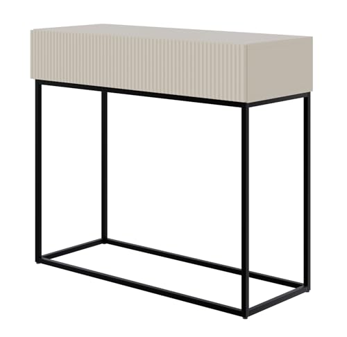 Selsey Konsolentisch Mit Schublade Beistelltisch 90 cm Eingangstisch Konsole Schminktisch Veldio Graubeige Schwarze Beine Selsey Konsolentisch Mit Schublade Beistelltisch 90 cm Eingangstisch Konsole Schminktisch Veldio Graubeige Schwarze Beine von Selsey