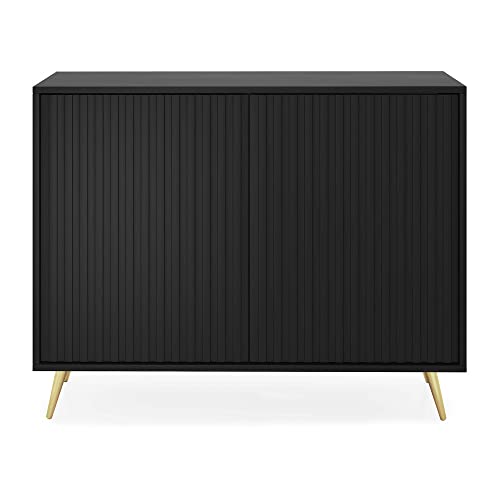 Selsey Kommode Schrank Aufbewahrungsschrank 104 cm 2 Türen 4 Fächer Schwarz Goldene Beine Bello Selsey Kommode Schrank Aufbewahrungsschrank 104 cm 2 Türen 4 Fächer Schwarz Goldene Beine Bello von Selsey