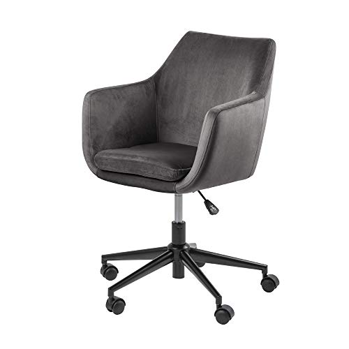 Selsey MARCELIO - Bürostuhl/Schreibtischstuhl mit Veloursbezug, höhenverstellbar (Dunkelgrau) von Selsey
