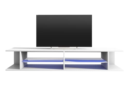 Selsey Mitchell – TV-Lowboard Weiß Matt/Weiß Hochglanz 180 cm breit mit LED von Selsey