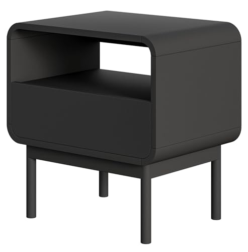 Selsey Nachttisch Beistellschrank Beistelltisch Nachtschrank 54 cm Mit Schublade Und Fach Schwarz Holzerne Beine ORO Selsey Nachttisch Beistellschrank Beistelltisch Nachtschrank 54 cm Mit Schublade Und Fach Schwarz Holzerne Beine ORO von Selsey