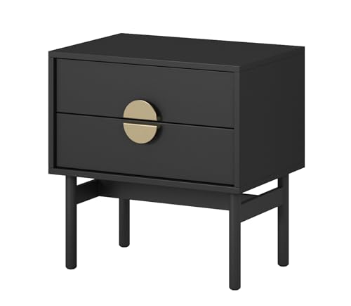 Selsey Nachttisch Beistellschrank Beistelltisch Nachtschrank 55 cm Mit 2 Schubladen Schwarz Stahlrahmen Stoon Selsey Nachttisch Beistellschrank Beistelltisch Nachtschrank 55 cm Mit 2 Schubladen Schwarz Stahlrahmen Stoon von Selsey