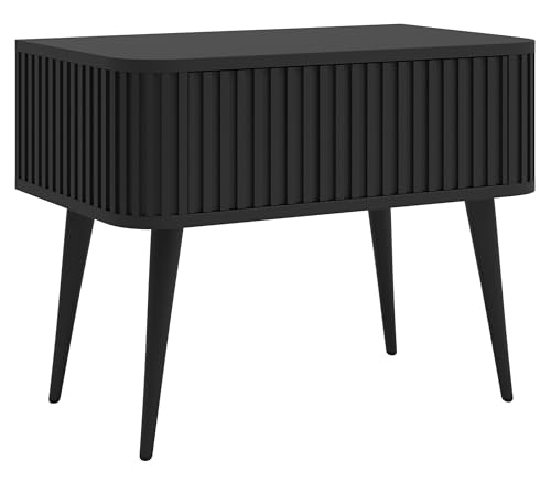 Selsey Nachttisch Beistellschrank Beistelltisch Nachtschrank 63 cm Schublade Gerillt Push to Open Soft Close Schwarze Beine Schwarz Ovarlo Selsey Nachttisch Beistellschrank Beistelltisch Nachtschrank 63 cm Schublade Gerillt Push to Open Soft Close Schwarze Beine Schwarz Ovarlo von Selsey
