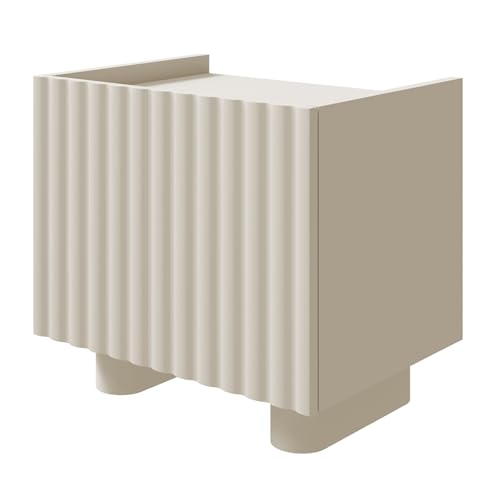 Selsey Nachttisch Fiorra 49 x 48 x 37 cm - Elegantes Modernes Design mit Abgerundeten Rillenfronten - MDF & Laminierte Platten - Robust & Langlebig - Cashmere-Ton - Beige/Grau Selsey Nachttisch Fiorra 49 x 48 x 37 cm - Elegantes Modernes Design mit Abgerundeten Rillenfronten - MDF & Laminierte Platten - Robust & Langlebig - Cashmere-Ton - Beige/Grau von Selsey