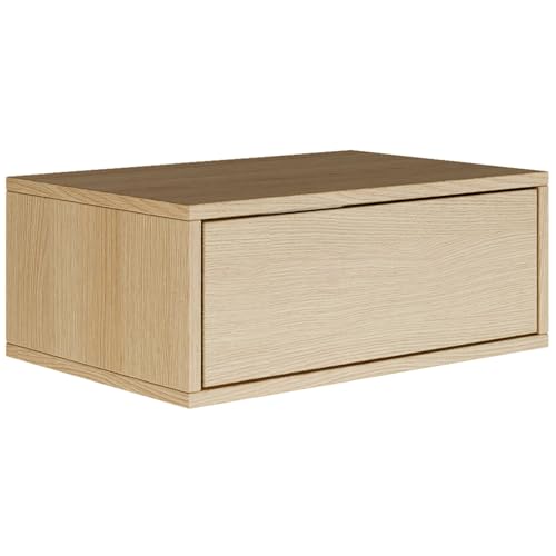 Selsey Nachttisch Hängend Schwebender Lindberg-Eiche Farbe 50B x 36T x 20,8H cm Nachtschrank mit Schublade in Minimalistischer - Push-to-Open - Skandinavischen Platzsparend Wandmontage Framme Selsey Nachttisch Hängend Schwebender Lindberg-Eiche Farbe 50B x 36T x 20,8H cm Nachtschrank mit Schublade in Minimalistischer - Push-to-Open - Skandinavischen Platzsparend Wandmontage Framme von Selsey