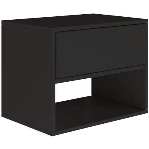 Selsey Nachttisch Hängend Schwebender Schwarz Farbe 50B x 36T x 40H cm Nachtschrank mit Schublade in Minimalistischer – Push-to-Open – Skandinavischen Platzsparend Wandmontage Framme Selsey Nachttisch Hängend Schwebender Schwarz Farbe 50B x 36T x 40H cm Nachtschrank mit Schublade in Minimalistischer – Push-to-Open – Skandinavischen Platzsparend Wandmontage Framme von Selsey