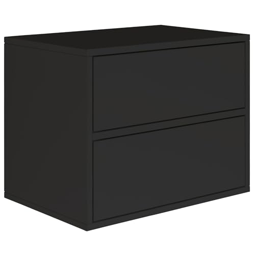 Selsey Nachttisch Hängend Schwebender Schwarz Farbe 50B x 36T x 40H cm Nachtschrank mit Zwei Schublade in Minimalistischer – Push-to-Open– Skandinavischen Platzsparend Wandmontage Framme Selsey Nachttisch Hängend Schwebender Schwarz Farbe 50B x 36T x 40H cm Nachtschrank mit Zwei Schublade in Minimalistischer – Push-to-Open– Skandinavischen Platzsparend Wandmontage Framme von Selsey