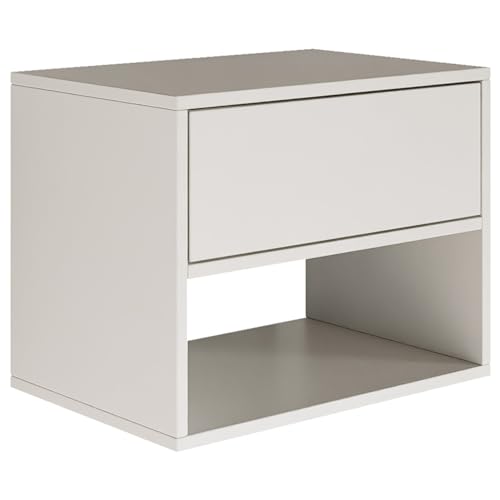 Selsey Nachttisch Hängend Schwebender Weiß Farbe 50B x 36T x 40H cm Nachtschrank mit Schublade in Minimalistischer - Push-to-Open - Skandinavischen Platzsparend Wandmontage Framme Selsey Nachttisch Hängend Schwebender Weiß Farbe 50B x 36T x 40H cm Nachtschrank mit Schublade in Minimalistischer - Push-to-Open - Skandinavischen Platzsparend Wandmontage Framme von Selsey