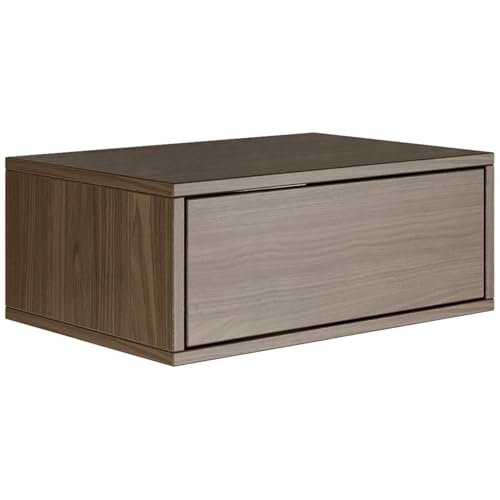 Selsey Nachttisch Hängend Schwebender Wisconsin-Walnuss Farbe 50B x 36T x 20,8H cm Nachtschrank mit Schublade in Minimalistischer - Push-to-Open - Skandinavischen Platzsparend Wandmontage Framme Selsey Nachttisch Hängend Schwebender Wisconsin-Walnuss Farbe 50B x 36T x 20,8H cm Nachtschrank mit Schublade in Minimalistischer - Push-to-Open - Skandinavischen Platzsparend Wandmontage Framme von Selsey