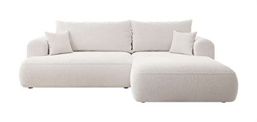 Selsey Sofa Ecksofa Eckcouch Schlafsofa Couch Mit Stauraum Schlaffunktion Pflegeleicht Polyurethanschaum L Form Links OVO Grau Veloursoptik Castel von Selsey