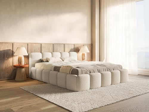 Selsey Polsterbett 140x200 cm Modernes Design, Stabiler Metallrahmen mit Gasdruckfedern Legend-Stoffbezug in Hellbeige Bett mit Bettkasten Maximale Belastung 250 kg Selsey Polsterbett 140x200 cm Modernes Design, Stabiler Metallrahmen mit Gasdruckfedern Legend-Stoffbezug in Hellbeige Bett mit Bettkasten Maximale Belastung 250 kg von Selsey