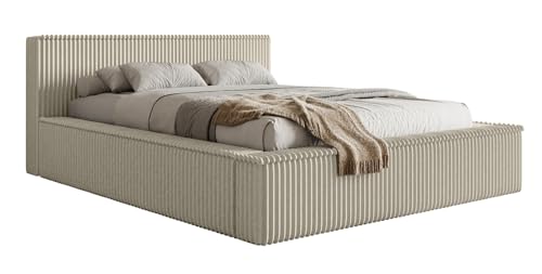 Selsey Polsterbett 160 x 200 cm Doppelbett Gepolstertes Bett Bettgestell Mit Stauraum Und Kopfteil Weicher Cord Stoff Hellbeige Affolio Selsey Polsterbett 160 x 200 cm Doppelbett Gepolstertes Bett Bettgestell Mit Stauraum Und Kopfteil Weicher Cord Stoff Hellbeige Affolio von Selsey
