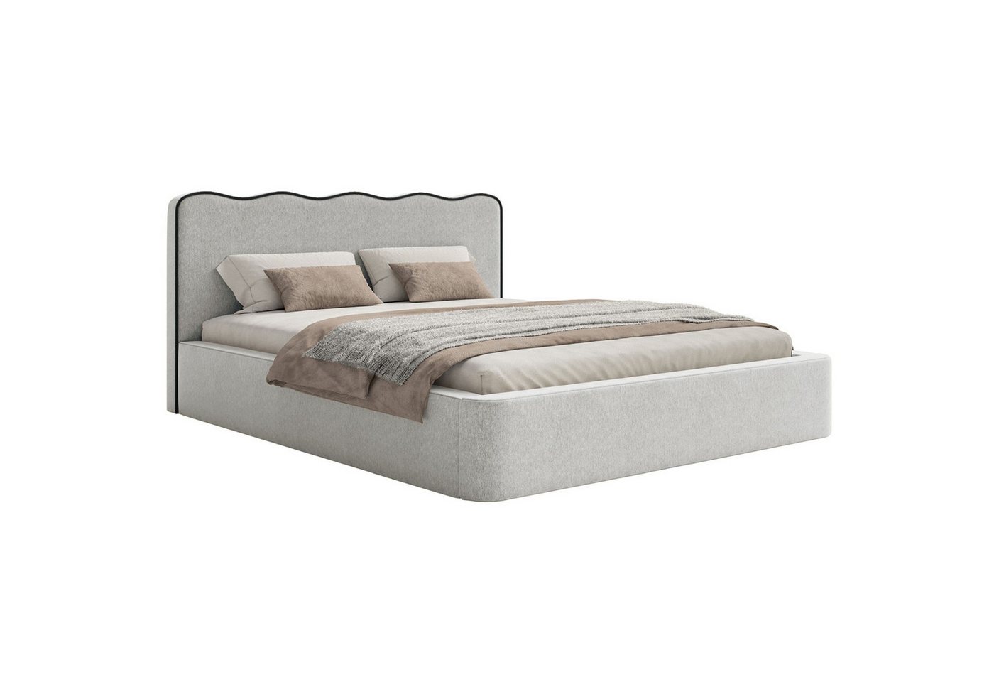 Selsey Polsterbett DUNEY, Polsterbett Samt/Strukturstoff, geschwungenes Kopfteil 140–180x200 Selsey Polsterbett DUNEY, Polsterbett Samt/Strukturstoff, geschwungenes Kopfteil 140–180x200 von Selsey