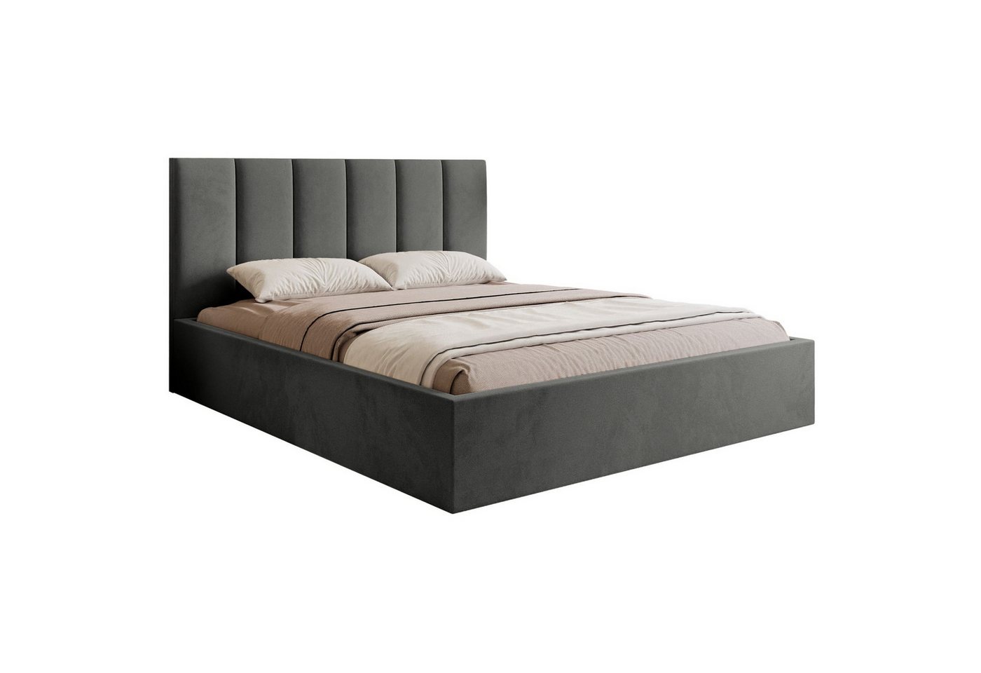 Selsey Polsterbett MASEGO, Gepolstertes Doppelbett mit Samtbezug, Betthaupt und Bettkasten Selsey Polsterbett MASEGO, Gepolstertes Doppelbett mit Samtbezug, Betthaupt und Bettkasten von Selsey
