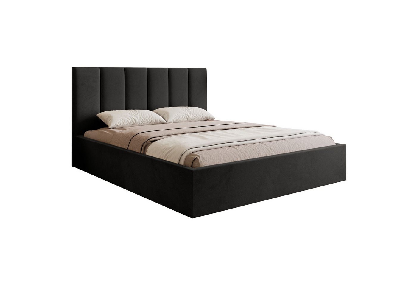 Selsey Polsterbett MASEGO, Gepolstertes Doppelbett mit Samtbezug, Betthaupt und Bettkasten Selsey Polsterbett MASEGO, Gepolstertes Doppelbett mit Samtbezug, Betthaupt und Bettkasten von Selsey
