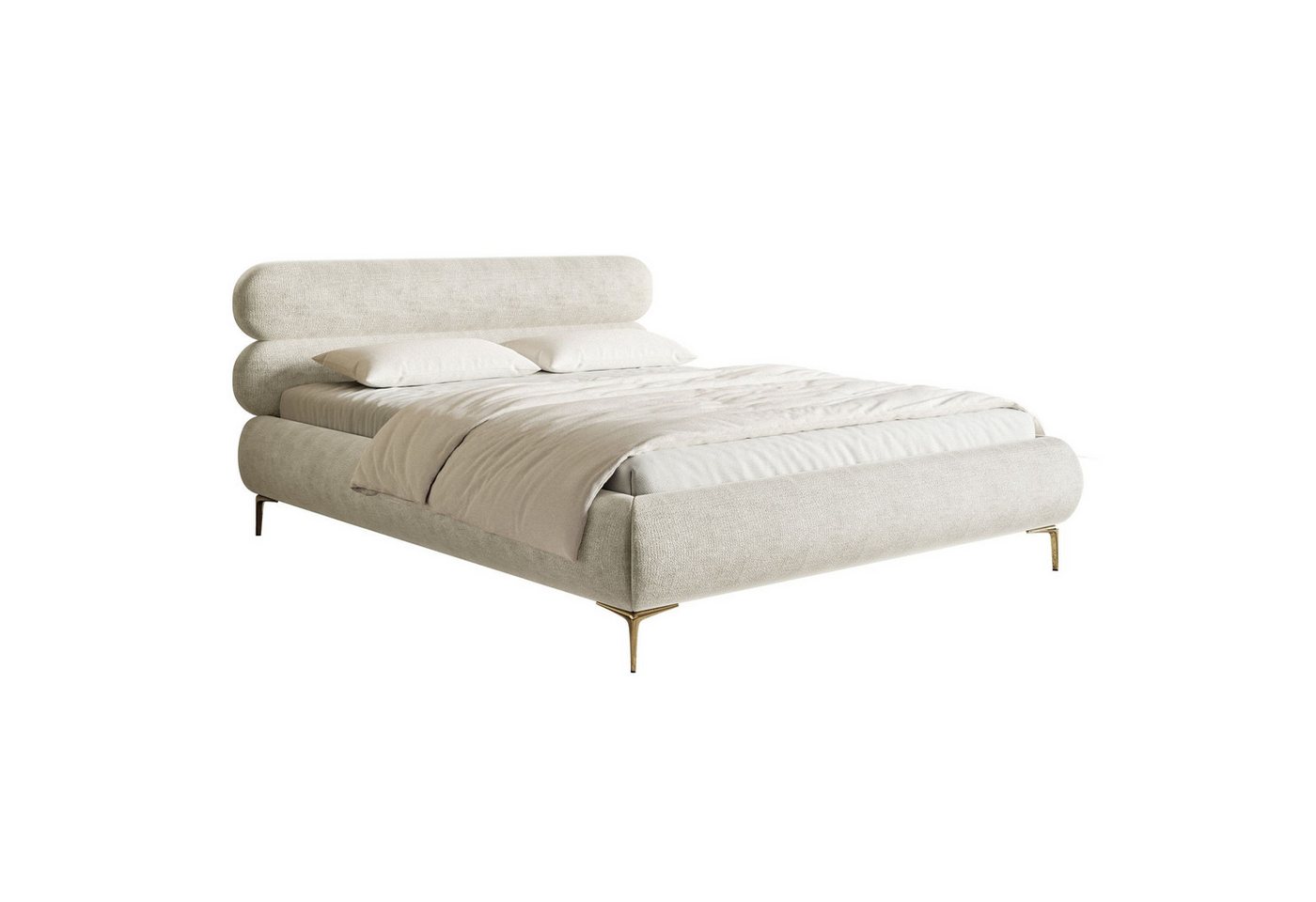 Selsey Polsterbett ROULE, mit Chenille-Bezug, Bettkasten, Lattenrost und goldfarbenen Beinen Selsey Polsterbett ROULE, mit Chenille-Bezug, Bettkasten, Lattenrost und goldfarbenen Beinen von Selsey