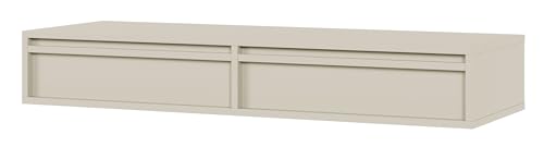 Selsey Schminktisch Makeup Tisch Frisiertisch Kosmetiktisch 110 cm Mit 2 Schubladen Hängend Graubeige Evo von Selsey