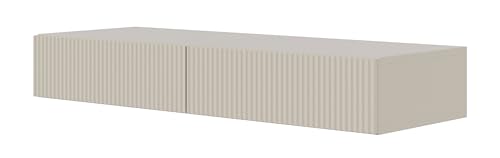 Selsey Schminktisch Makeup Tisch Frisiertisch Hängend Kosmetiktisch 110 cm Mit 2 Schubladen Veldio Graubeige von Selsey